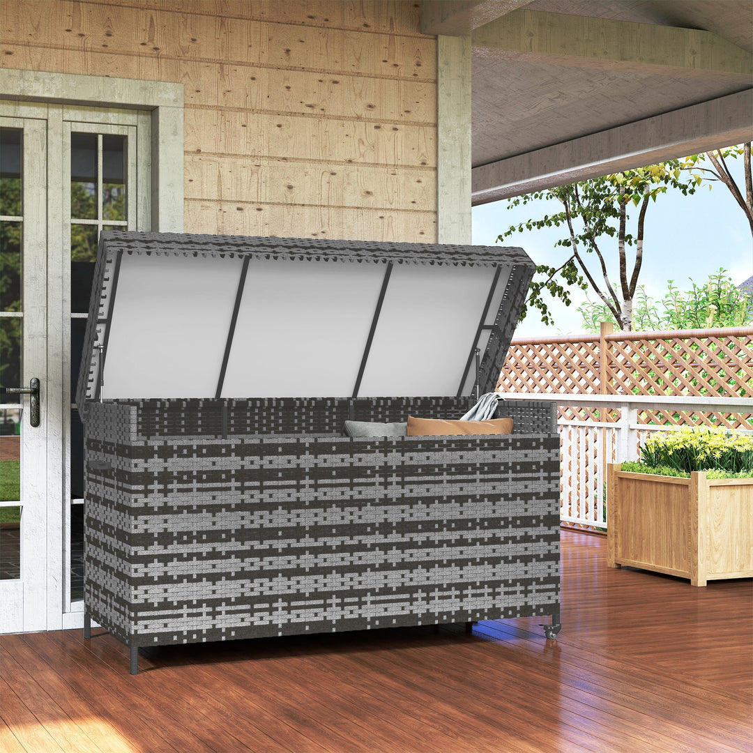 627 L Rattan Storage Box - Dark Grey