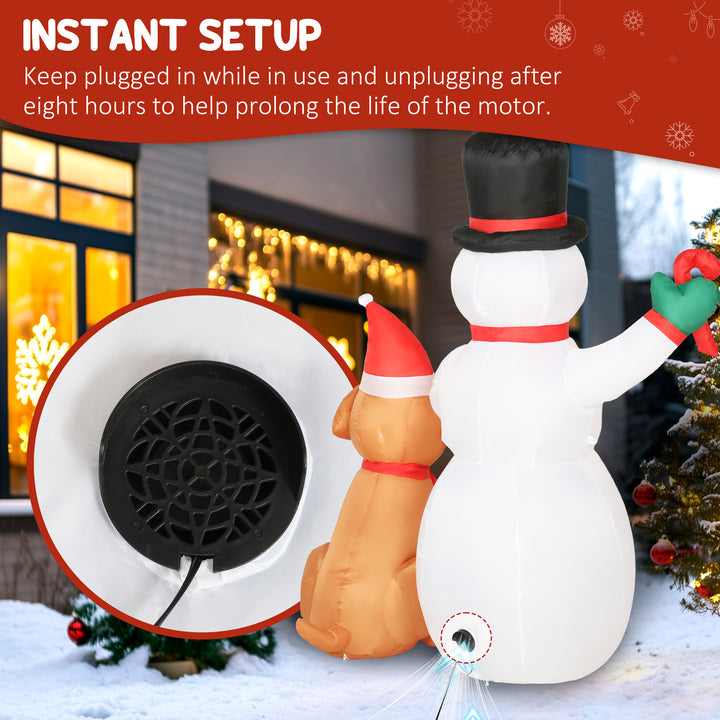 MCL 6FT Christmas Inflatables Snowman &amp; Dog with Built-in LED Lights and Flashing Light, Blow Up Christmas Inflatable Decoration for Indoor Outdoor Decor, Garden
