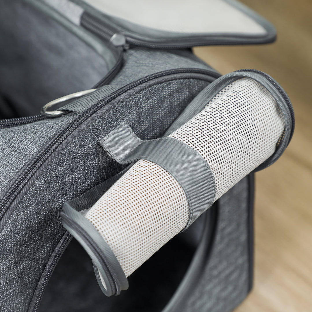 MCL Soft Sided Cat Carrier Bag, Portable Foldable Pet Carrier with Shoulder Strap & Removable Mat for Small Pet Up to 10kg