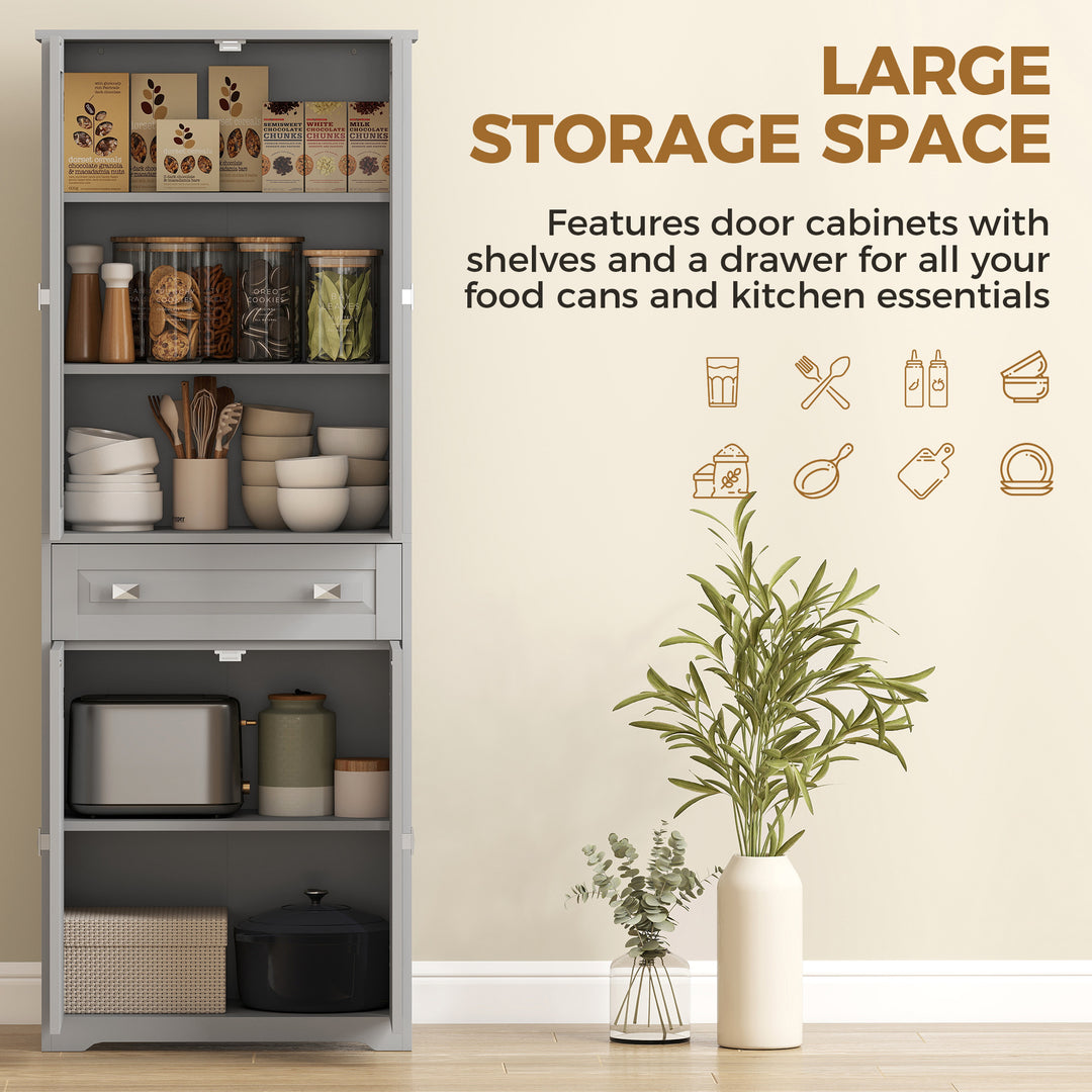 Freestanding Kitchen Cupboard, Storage Cabinet with 2 Adjustable Shelv