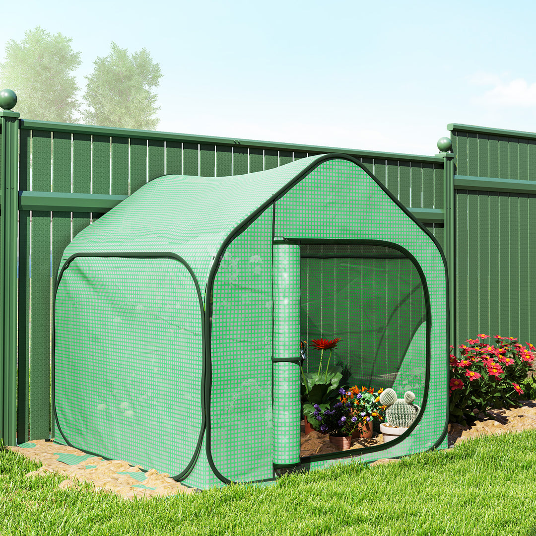 150 x 148cm Pop-Up Greenhouse - Green