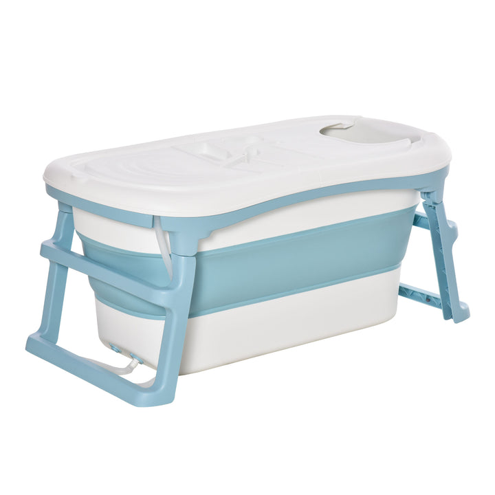 Foldable Bathtub Kids Bath Tub with Lid Large Freestanding Bathtubs Home Sauna for Toddler Children Teenage 1 - 12 Years