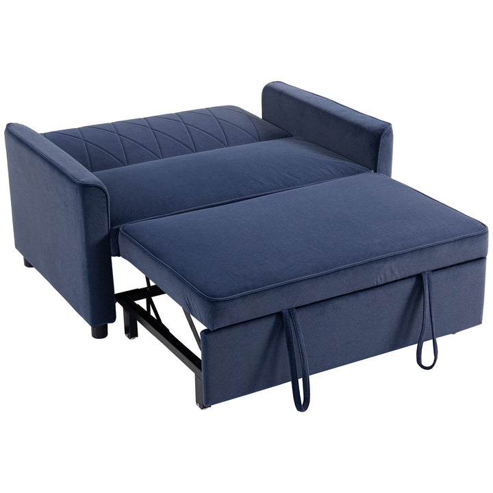 2 Seater Sofa Bed, 3-in-1 Convertible Pull Out Sleeper Sofa with Click