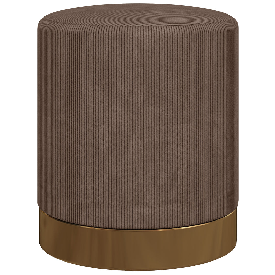 Soft Padded Corduroy Footstool - Light Brown
