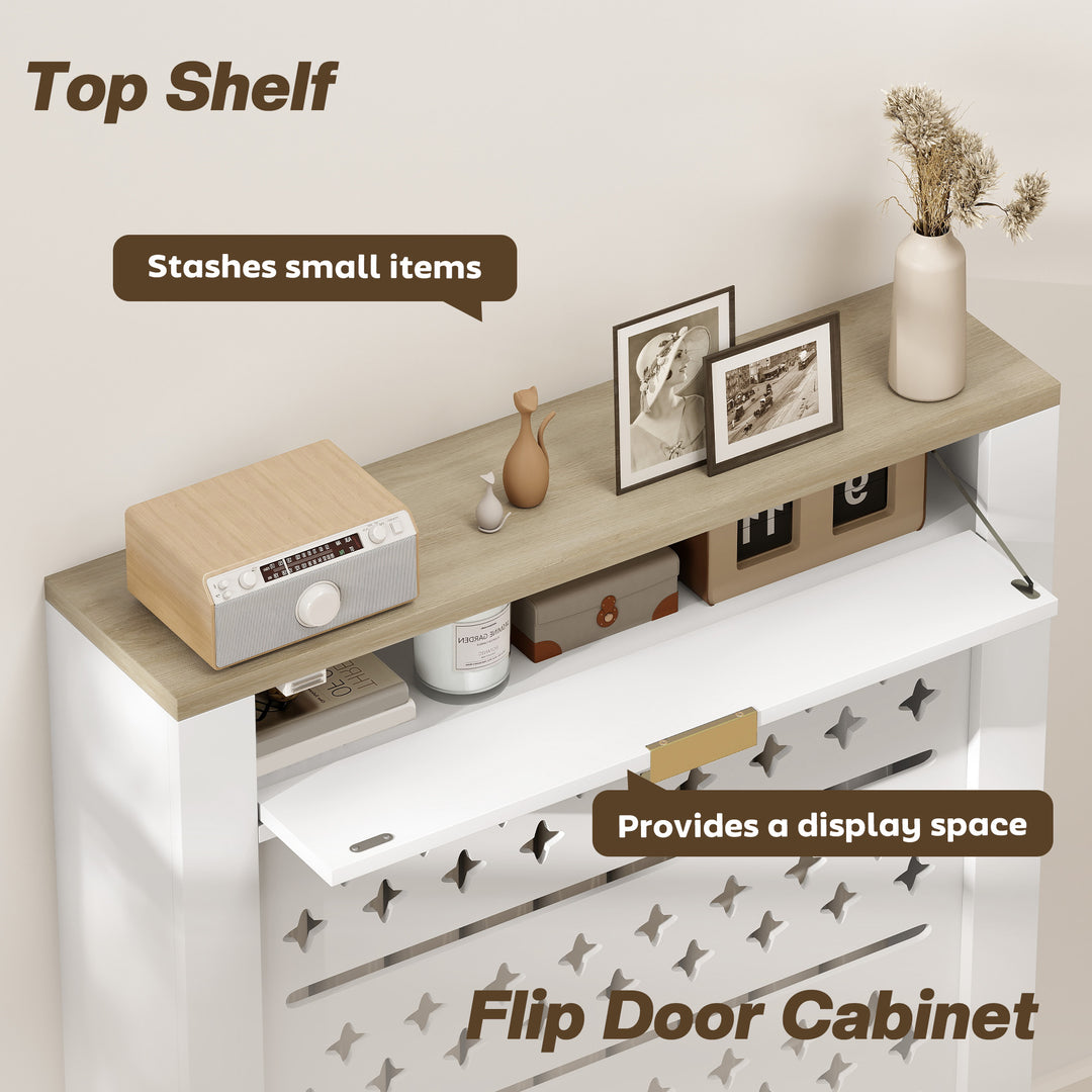 MCL 78 x 19 cm Minimal Radiator Cover, with Drawer - White