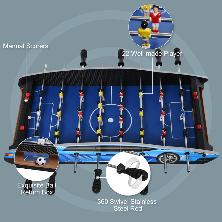 HOMCOM 2ft Foosball Table Football Game Table Arcades Competition Sized for Indoor, Game Room, Bars