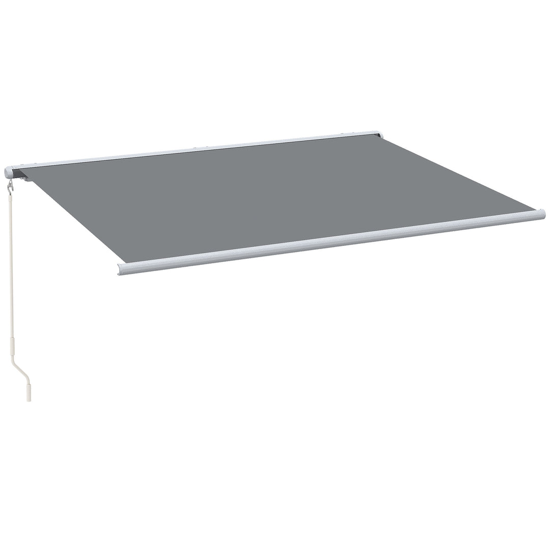 4x3m Full Cassette Electric/Manual Retractable Awning with Remote Controller, Sun Canopies for Patio Door Window with Remote Controller, Grey