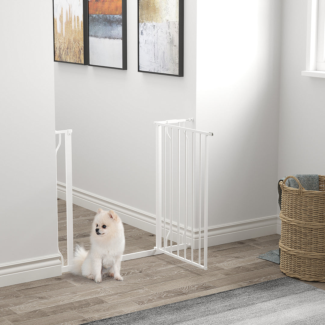 PawHut Wide Dog Safety Gate, with Door Pressure, for Doorways, Hallways, Staircases - White | Aosom UK