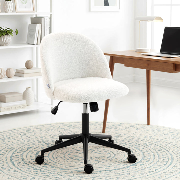 Teddy Fleece Office Chair with Wheels