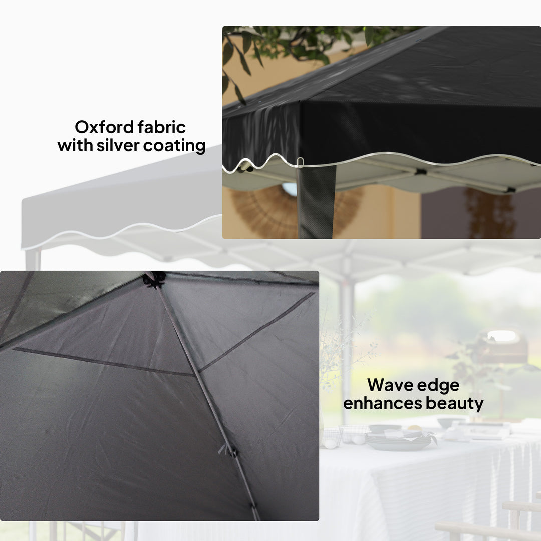 3 x 3cm Adjustable Height Pop-Up Gazebo, with Bag - Black