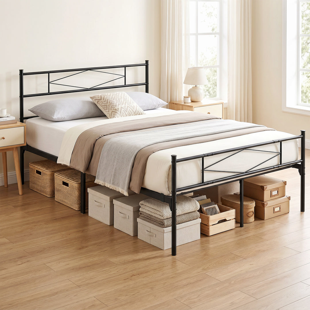 5ft King Bed Frame with Headboard and Footboard, Metal Platform Bed Fr