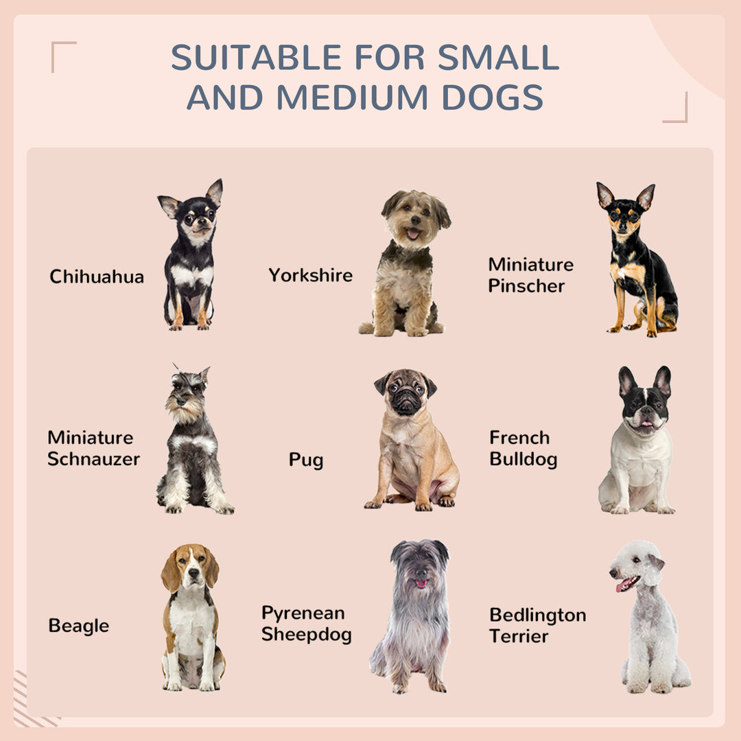Extendable Elevated Dog Bed, Rattan Dog House, with Water-Resistant Roof, Removable Cushion, Cream