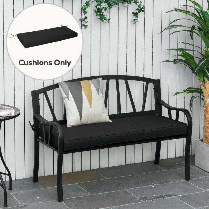 Garden Bench Cushion 2 Seater Loveseat Seat Pad for Patio Swing Furniture for Indoor & Outdoor Use, 120 x 50 x 8 cm, Black