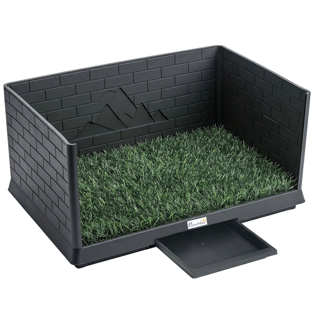 Dog Toilet Tray, Indoor Outdoor Dog Potty with High Walls, Grass Turf,