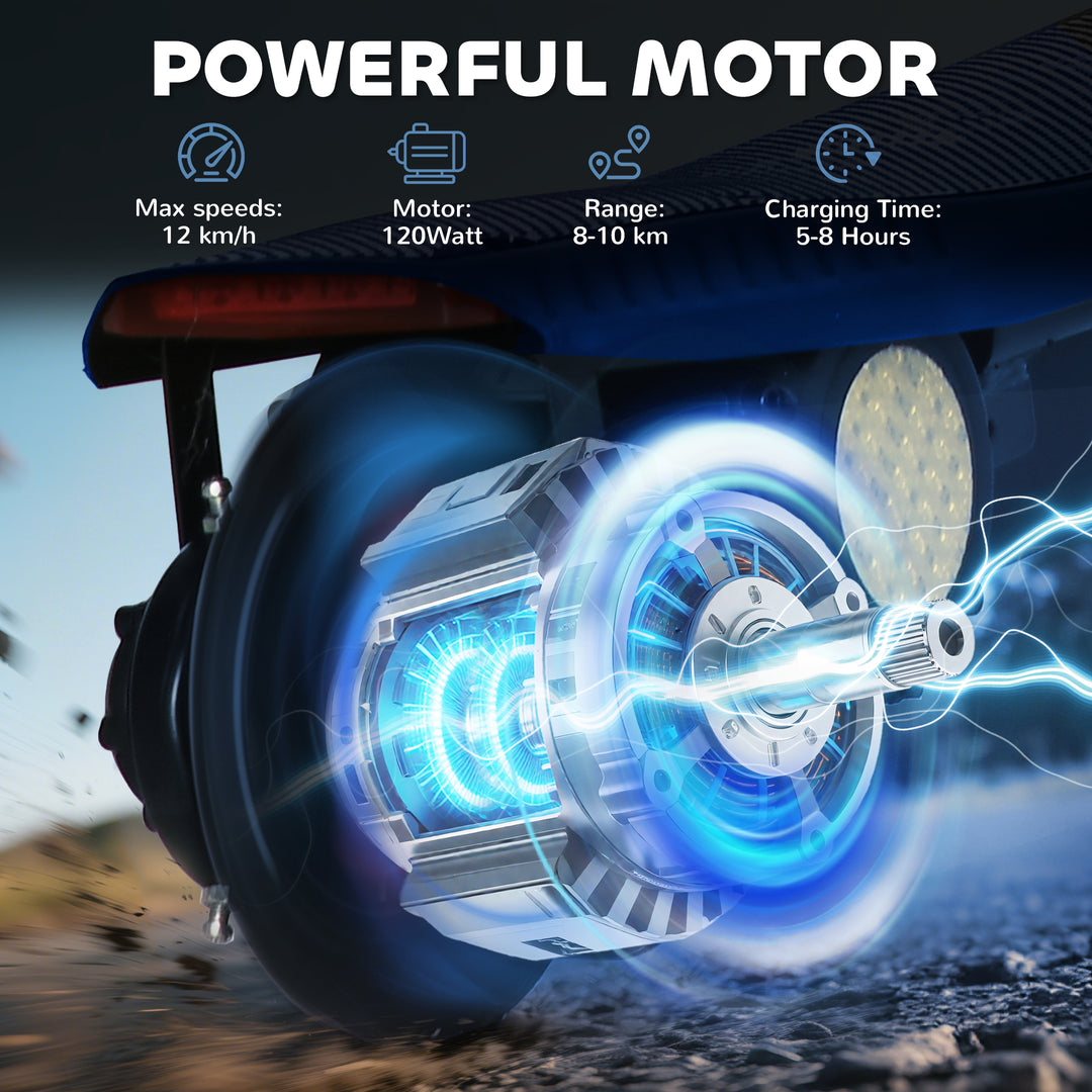 MCL Foldable Electric Scooter, with LED Headlights, for Ages 7-14 Years, Blue