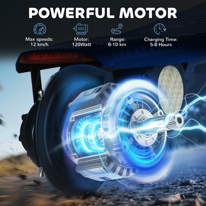 MCL Foldable Electric Scooter, with LED Headlights, for Ages 7-14 Years, Blue