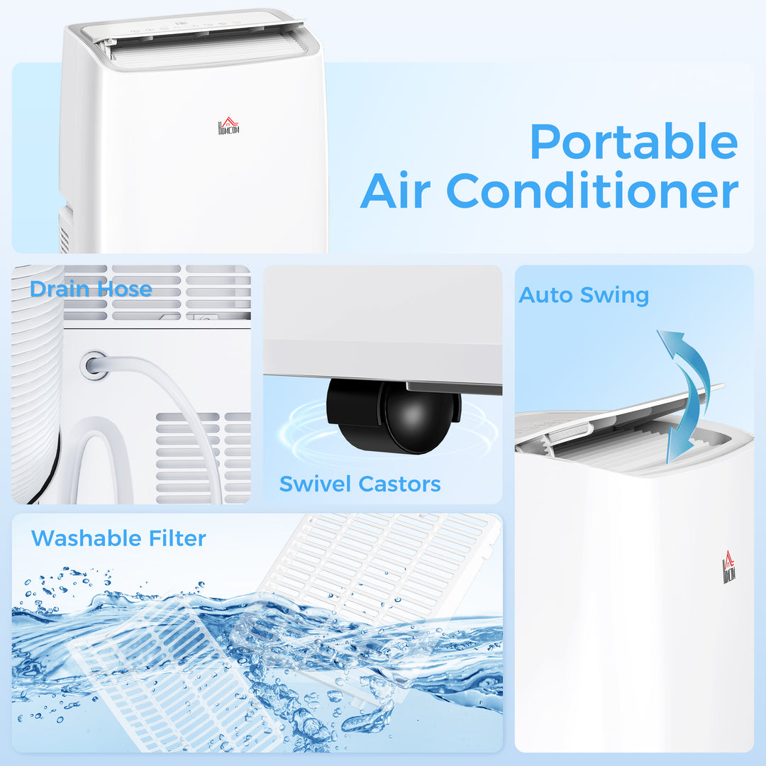 Portable Air Conditioner 12000 BTU, 4-in-1 Air Conditioning Unit, Dehumidifier, Cooling, Fan, Sleep Mode with 3 Speeds, Remote Control, LED Display, 24H Timer, Window Kit, Children Lock, 35m²