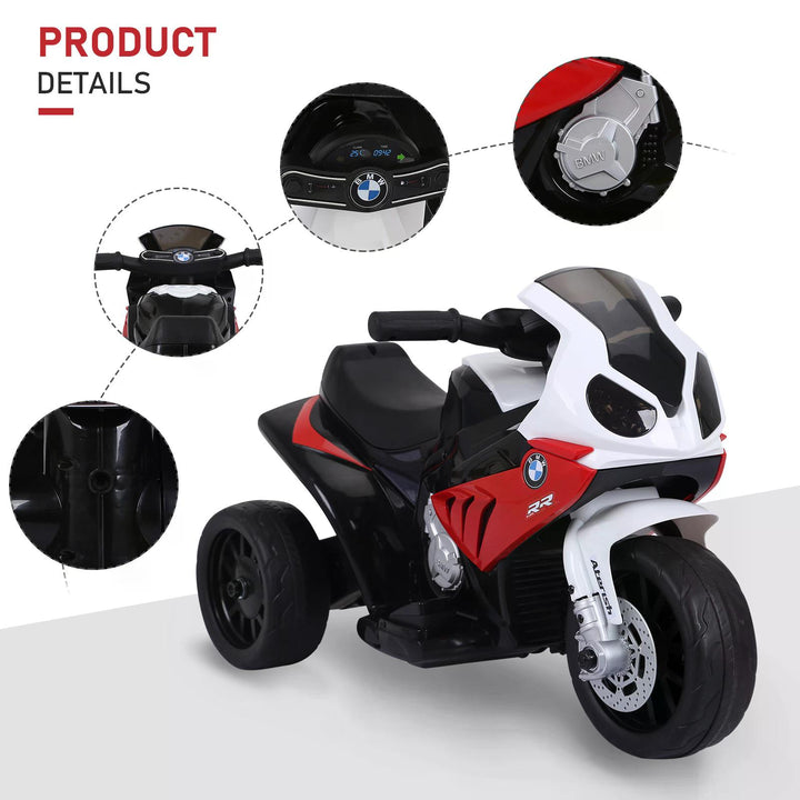 MCL Electric Motorbike for Kids Ride on BMW Motorbike W/Headlights and Music, 6 V-Red
