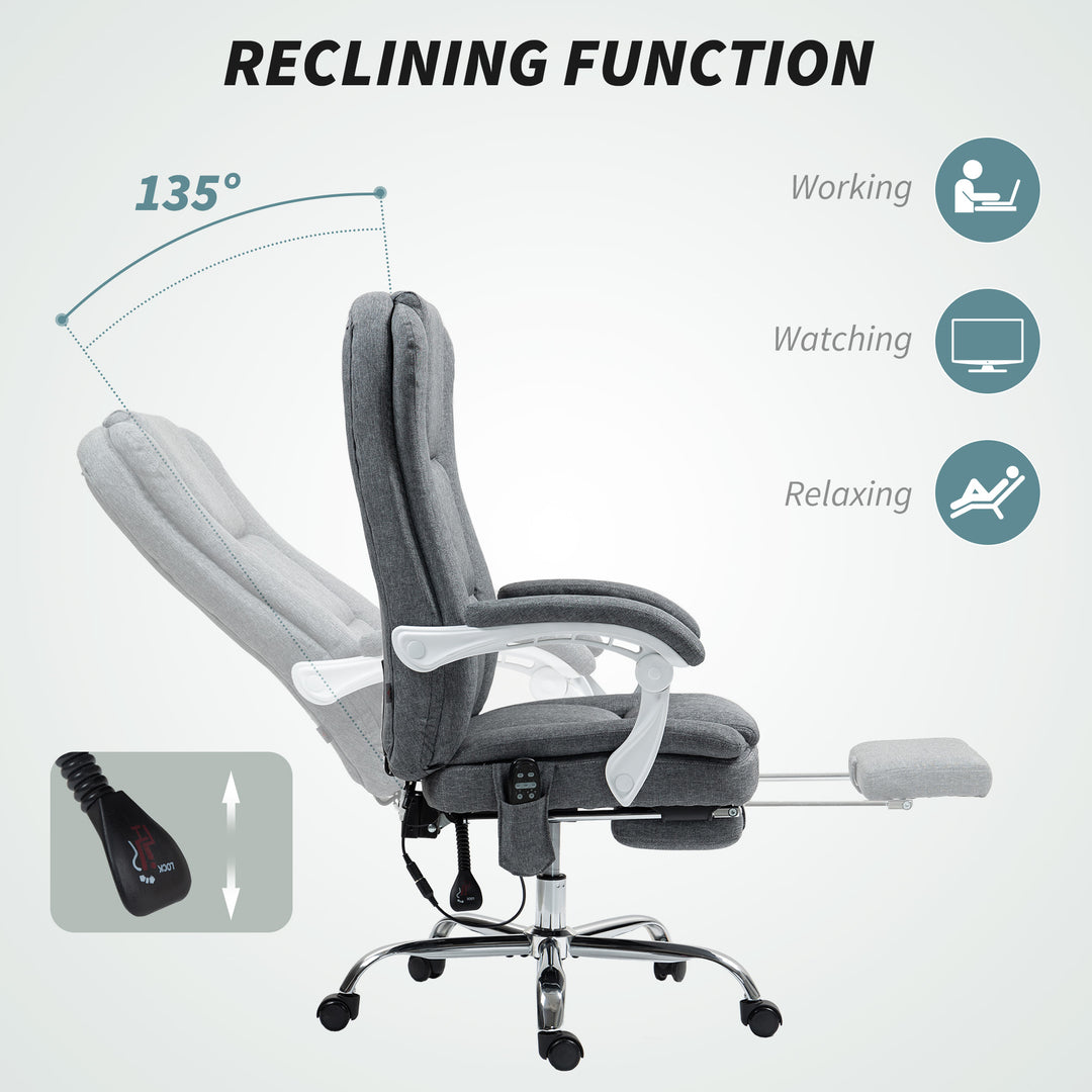Six-Point Office Massage Chair, with Heat - Grey