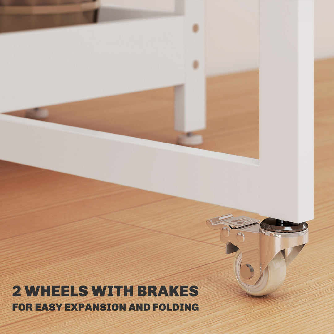 Four-Person Drop Leaf Table - White
