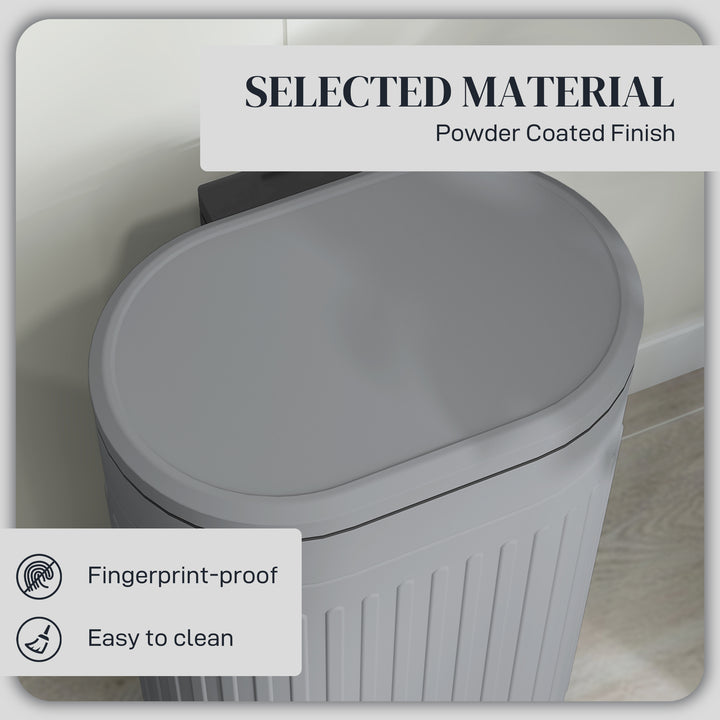 30L Metal Kitchen Bin, with Soft-Close Lid - Grey