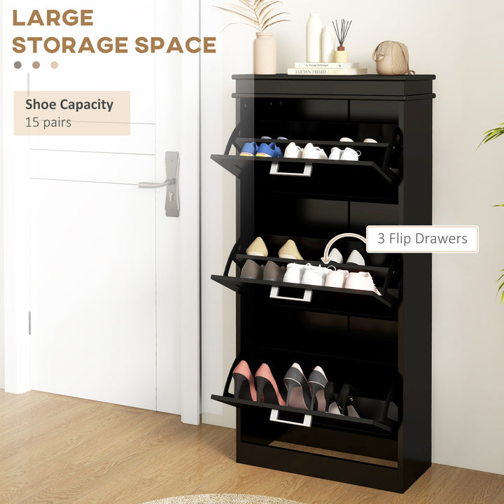 MCL Three-Drawer Minimalistic Shoe Cabinet - Black