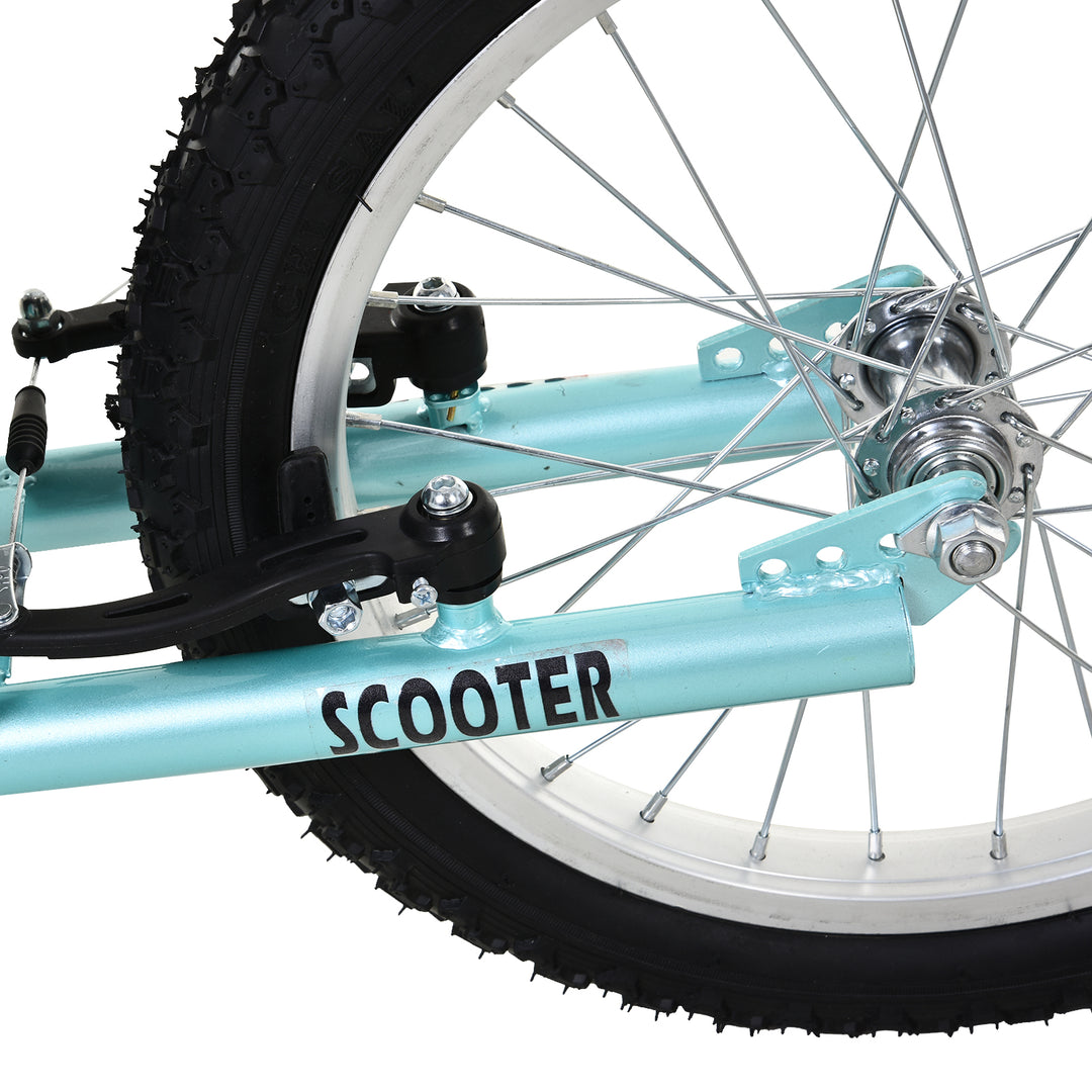 Kick Scooters for Kids with Adjustable Height, Anti-Slip Deck, Dual Brakes, Rubber Tyres, for Boys and Girls Aged 5+ Years Old - Blue