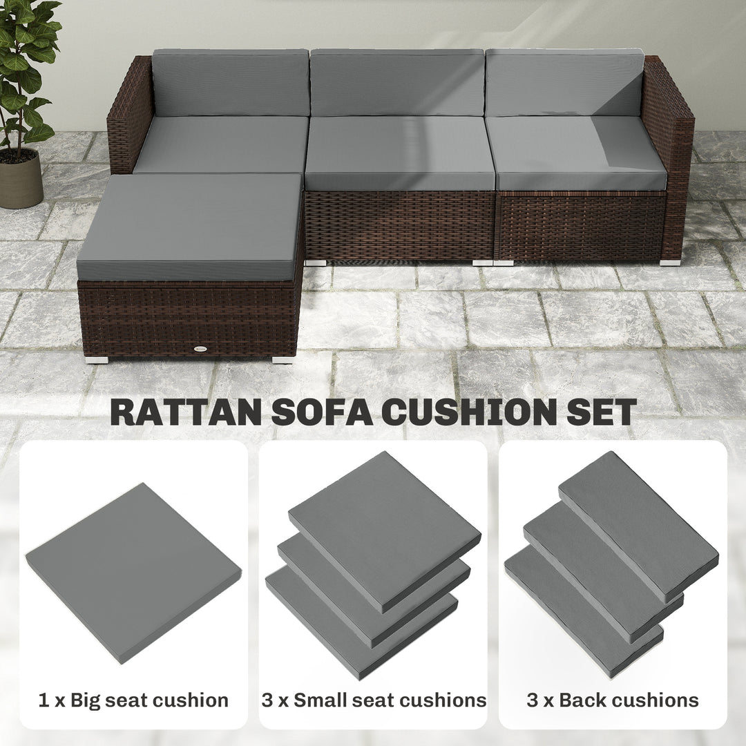 7-Piece Patio Furniture Cushions, Outdoor Loveseat Cushion with Remova