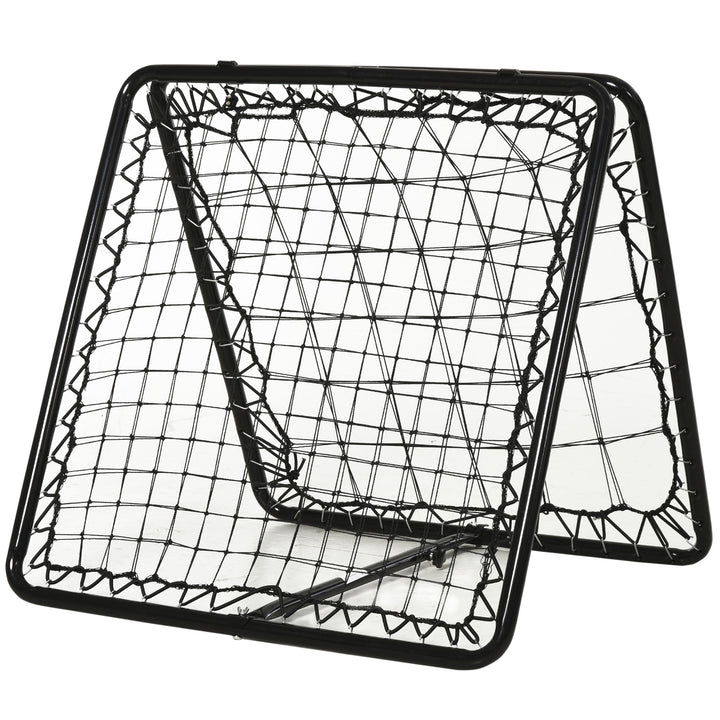 HOMCOM Rebound Trainer: Dual-Sided Net for Ball Sports Drills, Angle Adjustable, 75L x 75W cm | Aosom UK