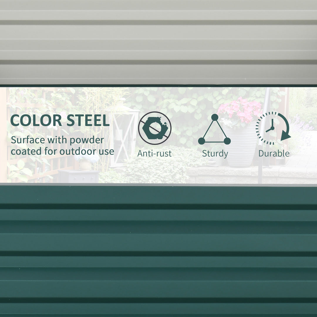 MCL Square Raised Garden Bed Box with Weatherized Steel Frame for Vegetables, Flowers, & Herbs, 120 x 120 x 30cm, Green