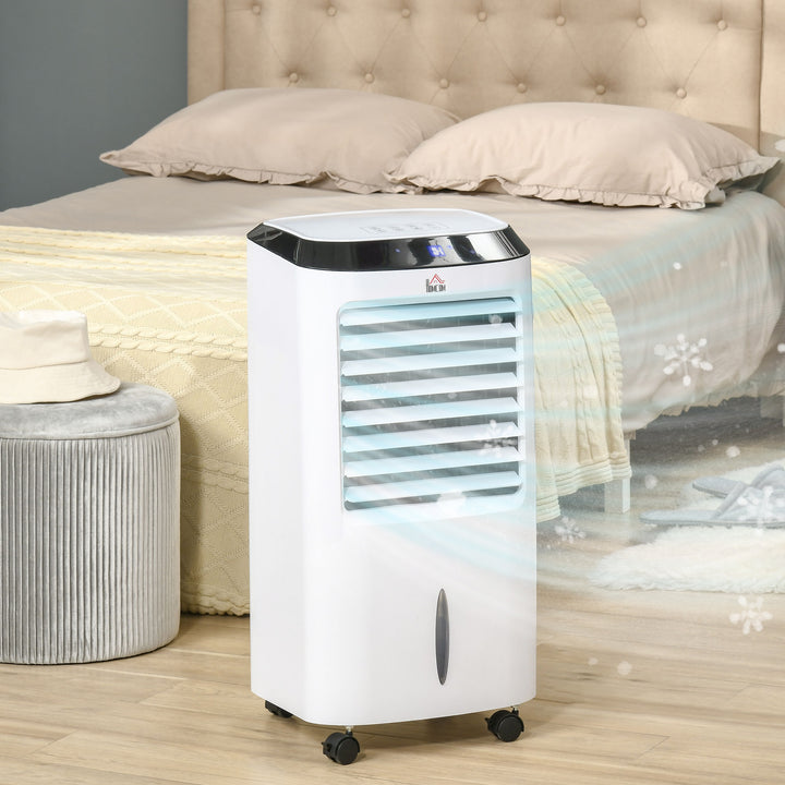 HOMCOM Portable Air Cooler, Evaporative Anion Ice Cooling Fan Water Conditioner Humidifier Unit w/3 Speed, Remote Controller, Timer | Aosom UK