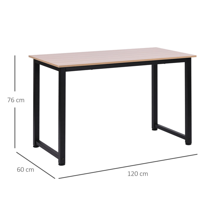 MCL Computer Desk, Writing Table, 120 x 60 x 76cm Workstation for Home Office, Study with Metal Frame, Simple Assembly, Black