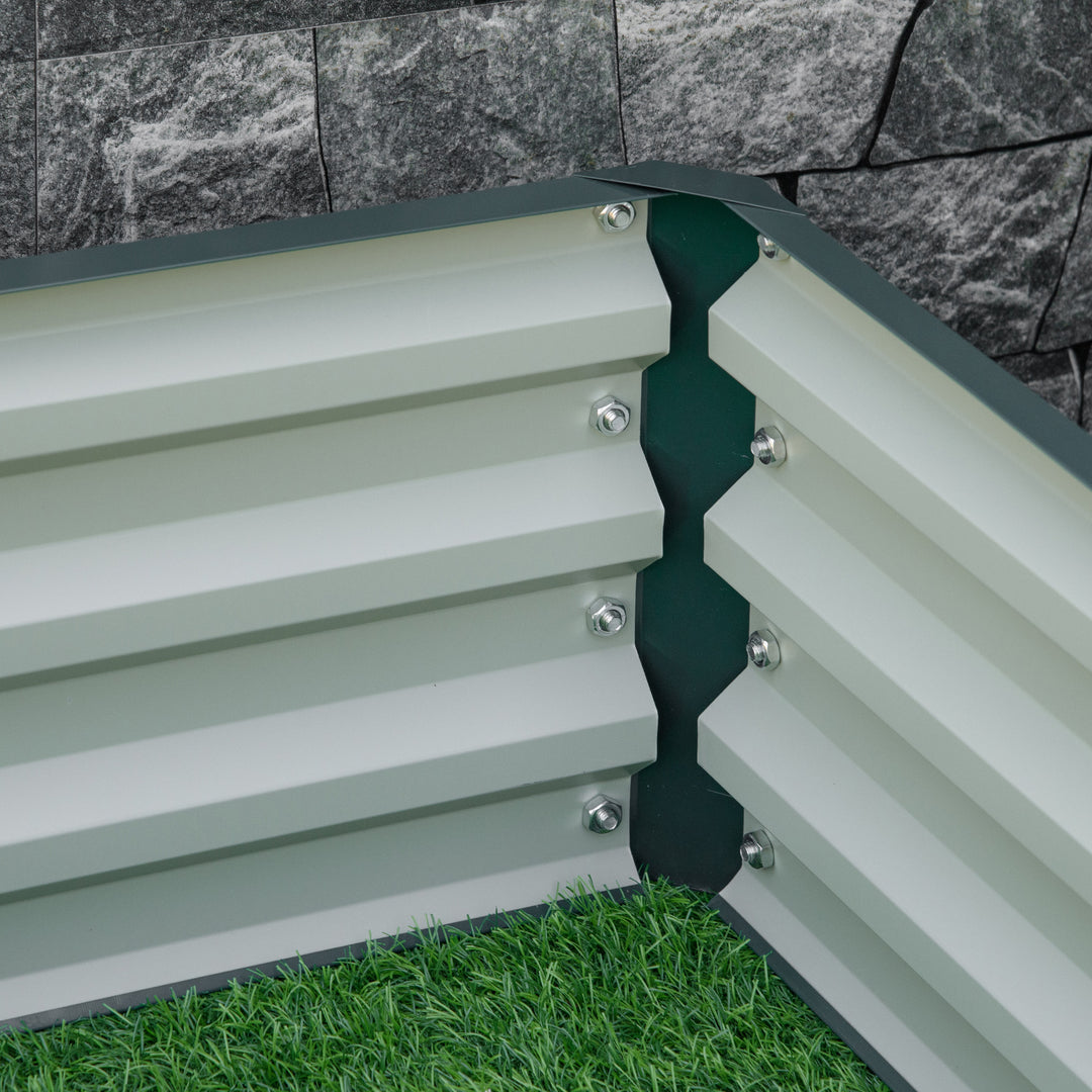 MCL Square Raised Garden Bed Box with Weatherized Steel Frame for Vegetables, Flowers, & Herbs, 120 x 120 x 30cm, Green