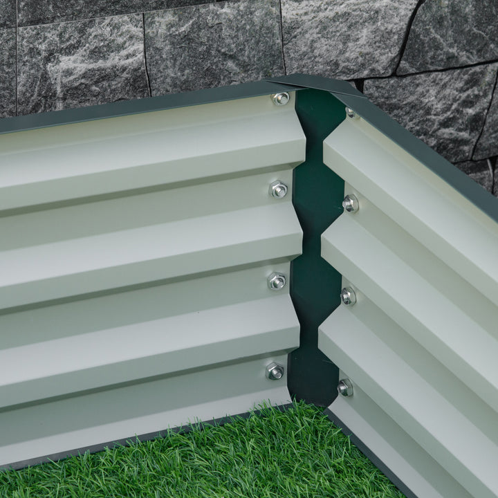 MCL Square Raised Garden Bed Box with Weatherized Steel Frame for Vegetables, Flowers, & Herbs, 120 x 120 x 30cm, Green