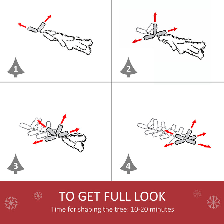 MCL 3FT Pre-Lit Artificial Christmas Tree w/ Fibre Optic LED Lights Holiday Home Xmas Decoration-White