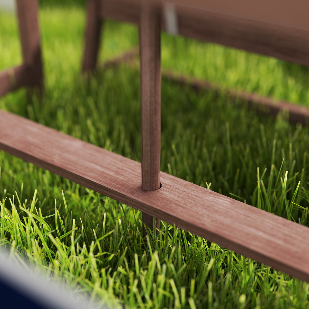 Outdoor Wooden Kids Picnic Table &amp; Bench Set with Cushions and Umbrell