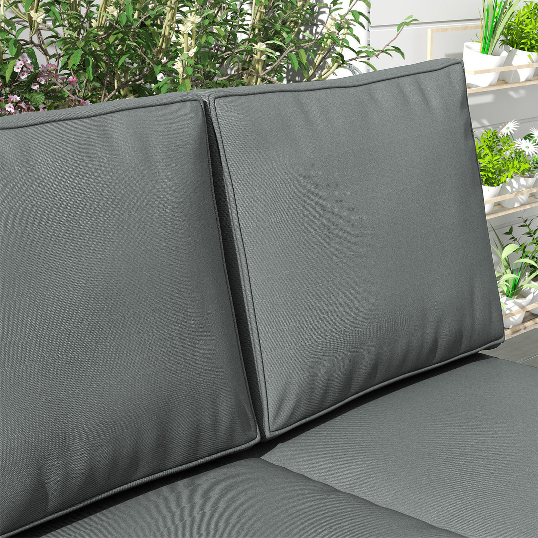 2 Seater Back and Seat Cushion Pillows Replacement, Patio Chair Cushions Set for Indoor Outdoor, Charcoal Grey