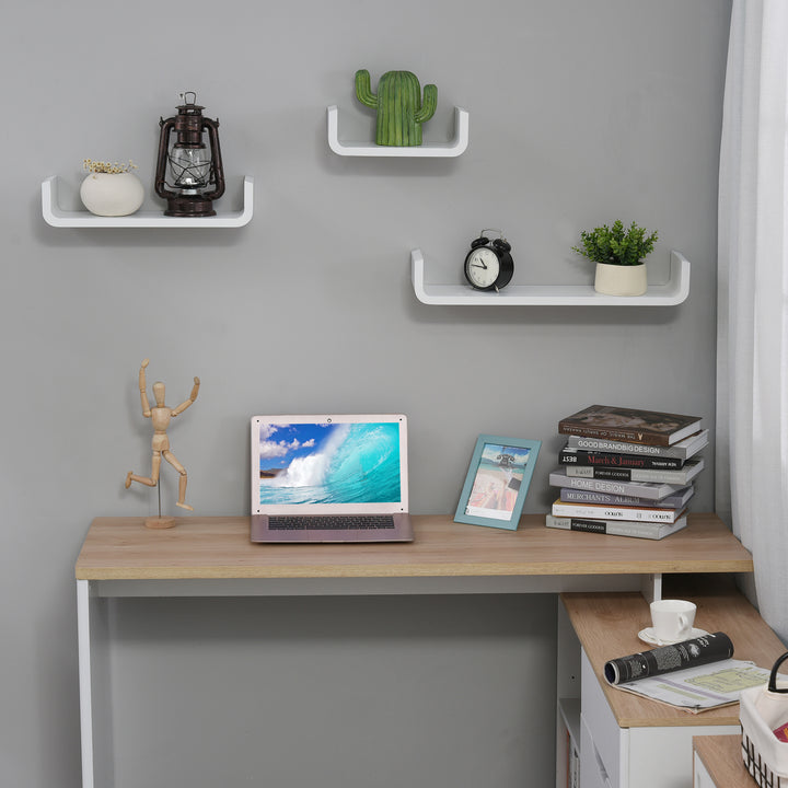 Floating Shelves, Set of 3 Wall Shelf, Shelves for Wall Invisible Mounting, Bedroom Living Room, White