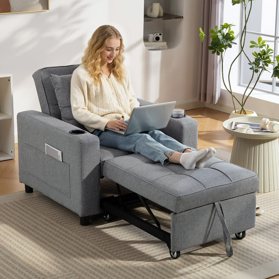 3-in-1 Single Sofa Bed, Convertible Sleeper Chair Bed