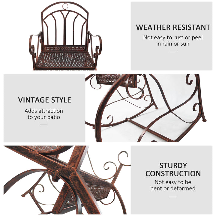 MCL Metal Single Chair 1 Seater Garden Outdoor Rocking Chair Vintage Style Bronze