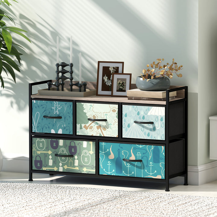 5-Drawer Chest of Drawers - Blue