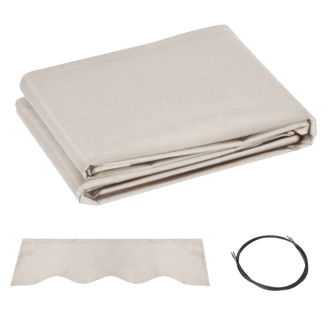 Awning Replacement Canopy, Water Resistant UPF 50+ Sun Shade Cover for 3 x 2.5 m Garden Awning (Fabric Only), Cream White