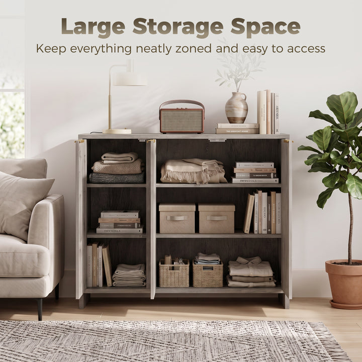 Sideboard Cabinet, Modern Storage Cabinet with 3 Doors and Adjustable 