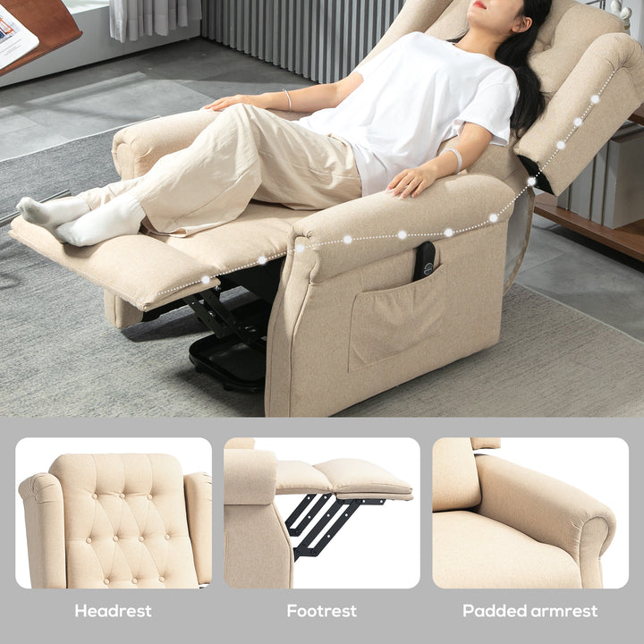 45° Lifting Riser and Recliner Armchair - Beige