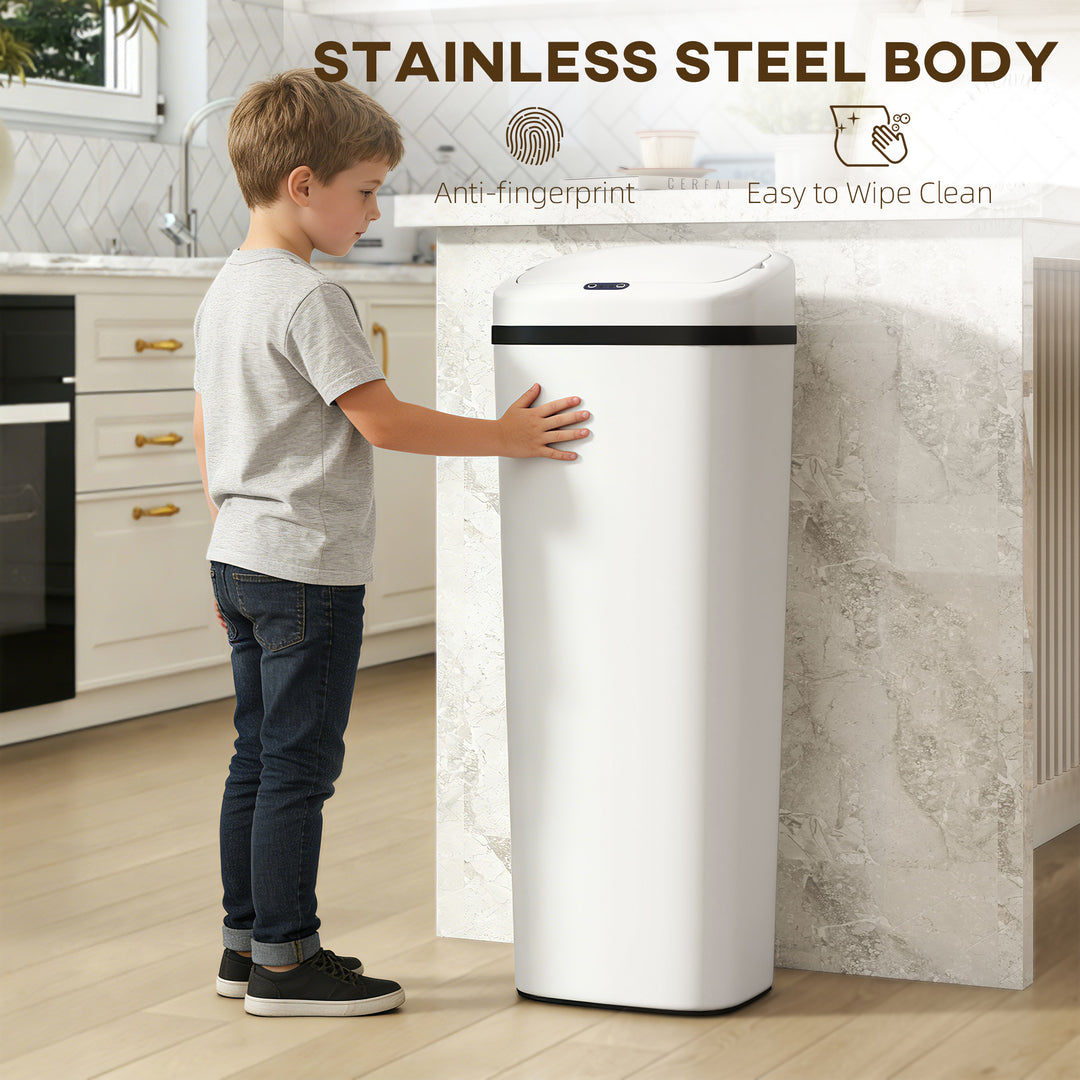 50L Stainless Steel Sensor Bin - Silver Tone