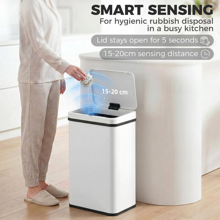 40L Sensor Bin with Soft-Close Lid, Stainless Steel Automatic Touchles