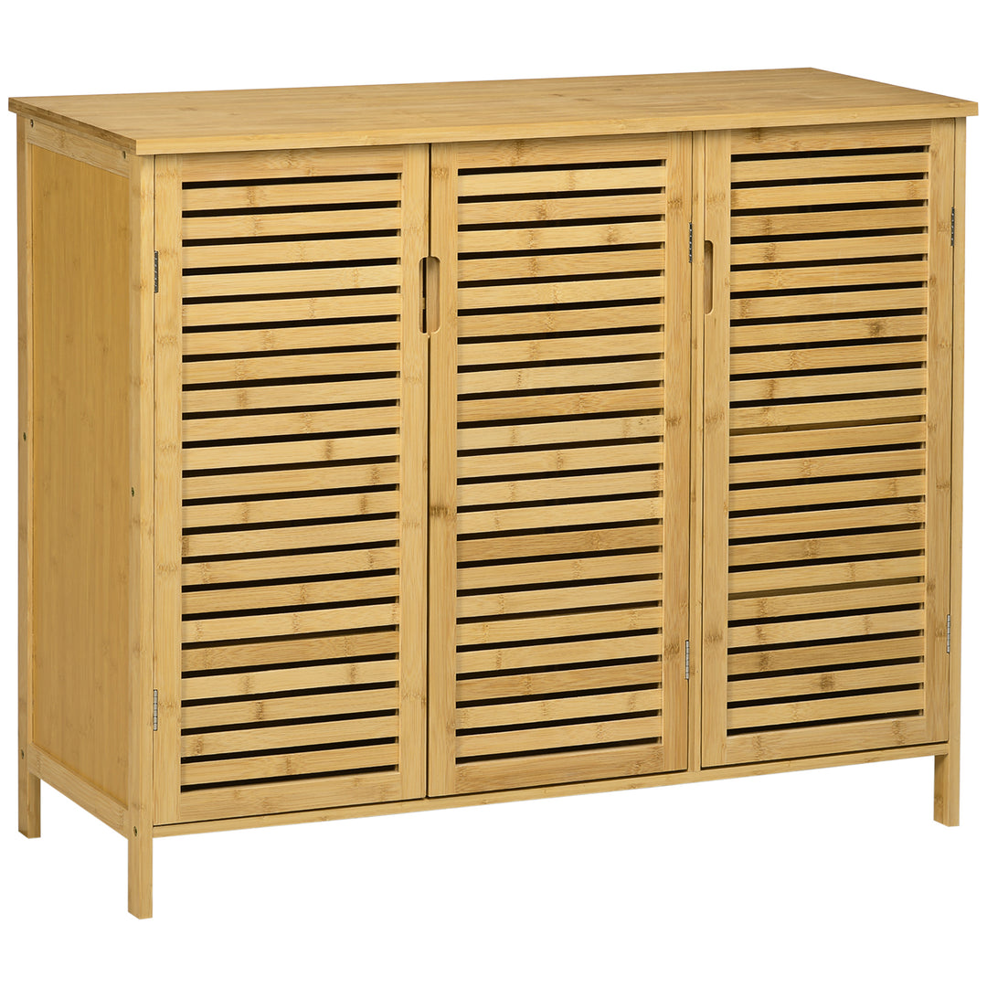 Rustic Shoe Cabinet, 3 Door Shoe Storage Cabinet with 8 Shelves