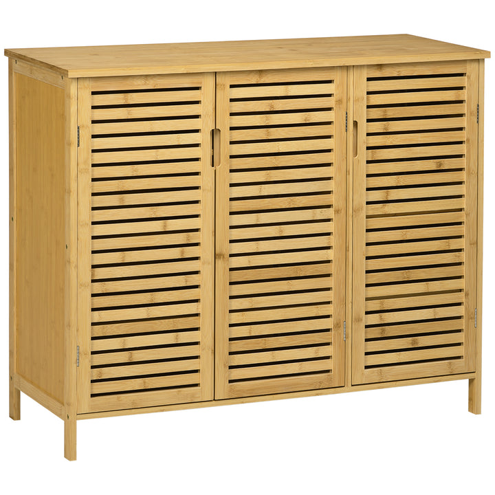 Rustic Shoe Cabinet, 3 Door Shoe Storage Cabinet with 8 Shelves