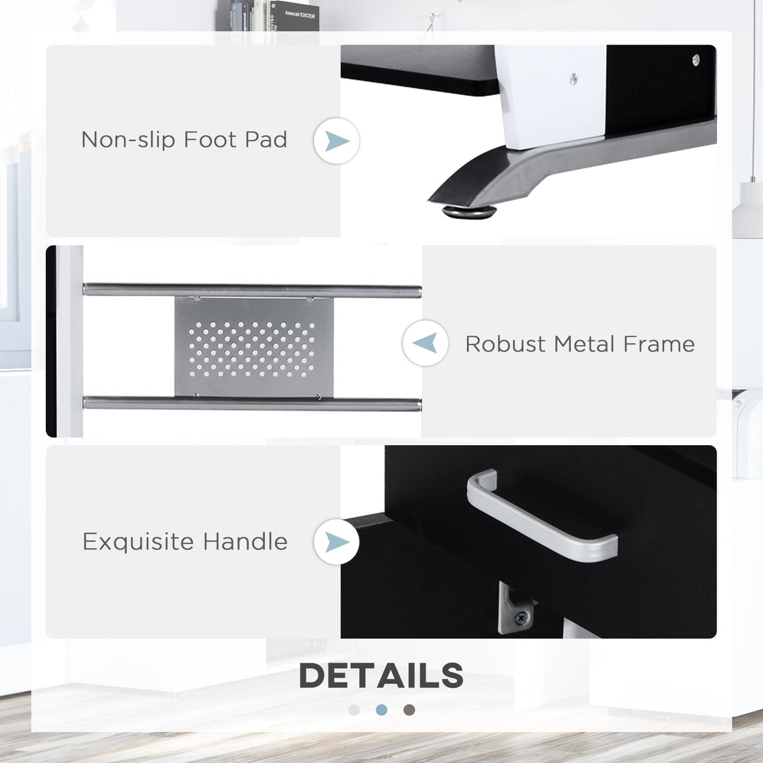 MCL Computer Desk with Sliding Keyboard Tray, Storage Drawers and Host Box Shelf, Home Office Desk, Study Workstation, 100 x 52 x 75cm, Black