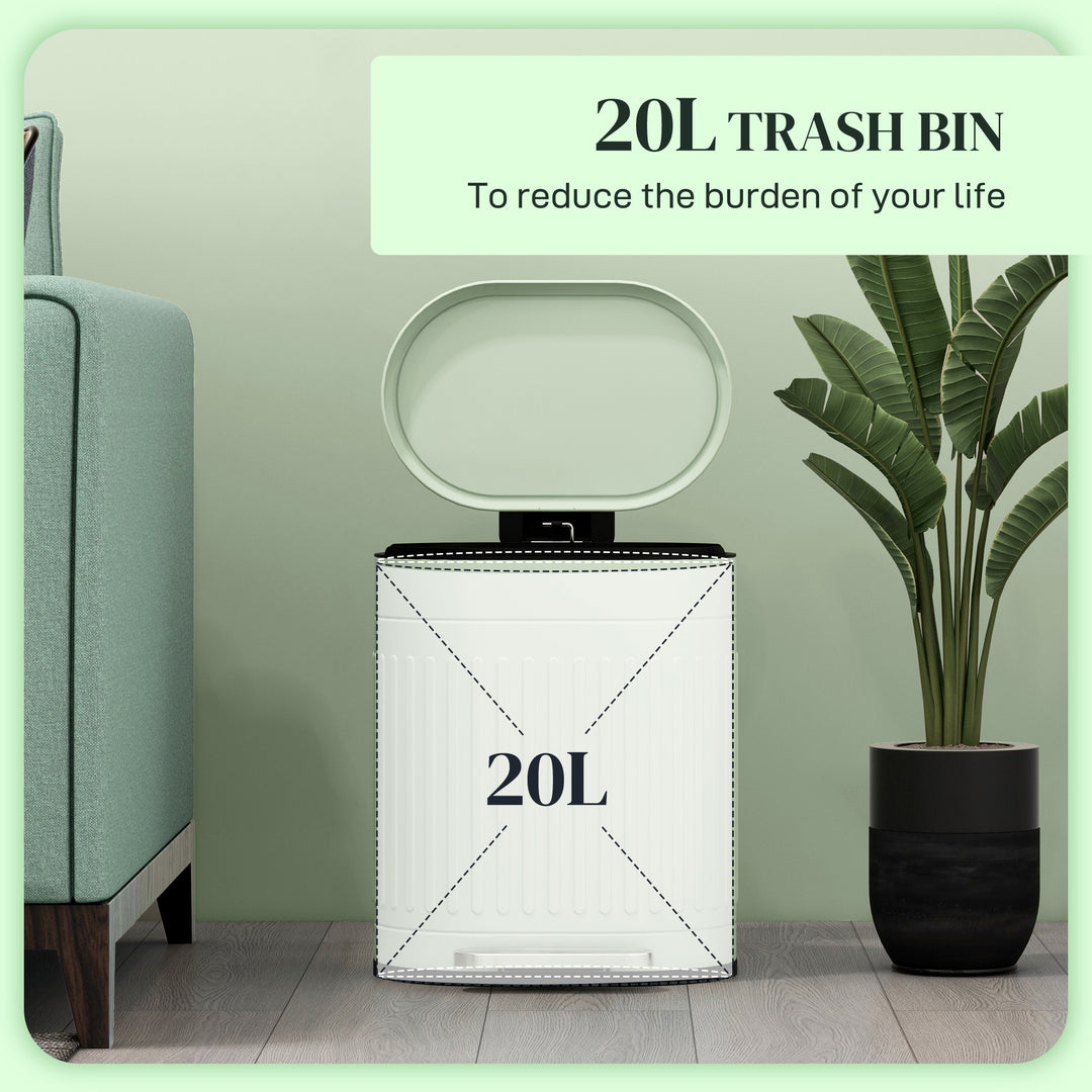 20L Metal Kitchen Bin, with Soft-Close Lid - Light Green